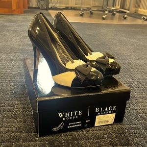 White House Black Market Black and White Heels